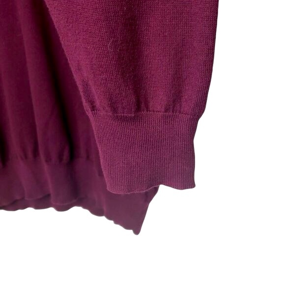 Polo Ralph Lauren V Neck Sweater Men's Pima Cotton Maroon Ribbed Edge Preppy XL - Picture 4 of 6